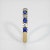 14K Yellow Gold Blue Sapphire and Diamond Prong Wedding Band Image