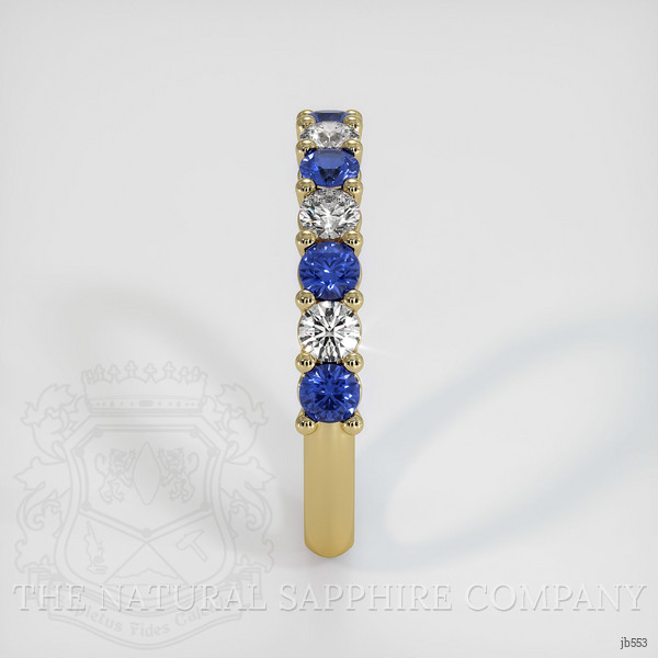 18K Yellow Gold Blue Sapphire and Diamond Prong Wedding Band