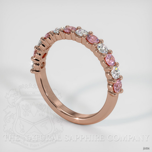 14K Rose Gold Pink Sapphire and Diamond Prong Wedding Band