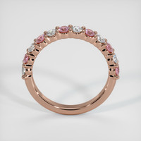 14K Rose Gold Pink Sapphire and Diamond Prong Wedding Band Image