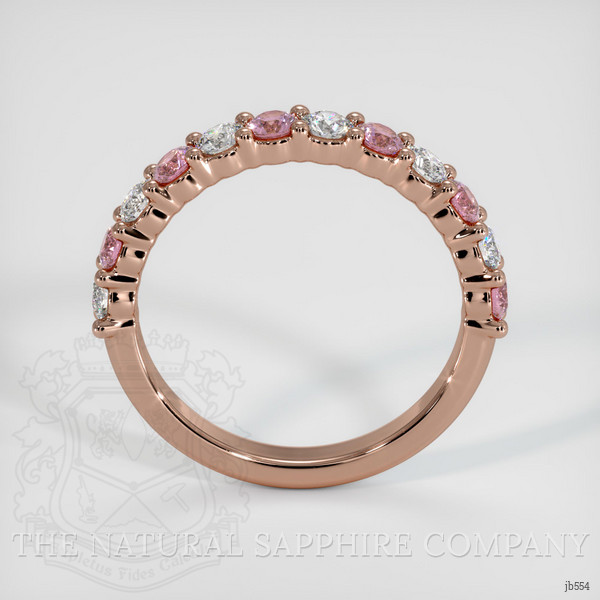 14K Rose Gold Pink Sapphire and Diamond Prong Wedding Band