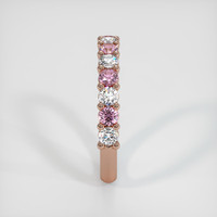 14K Rose Gold Pink Sapphire and Diamond Prong Wedding Band Image