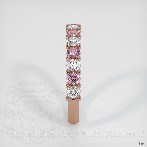 14K Rose Gold Pink Sapphire and Diamond Prong Wedding Band