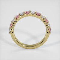 14K Yellow Gold Pink Sapphire and Diamond Prong Wedding Band Image