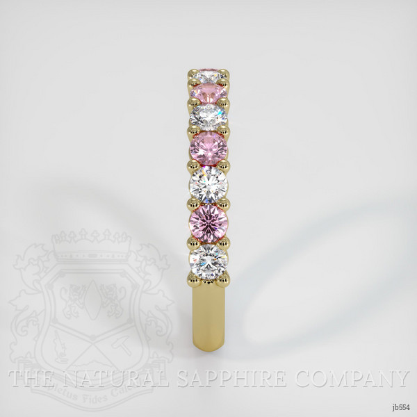 14K Yellow Gold Pink Sapphire and Diamond Prong Wedding Band