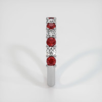Platinum 950 Ruby and Diamond Prong Wedding Band Image
