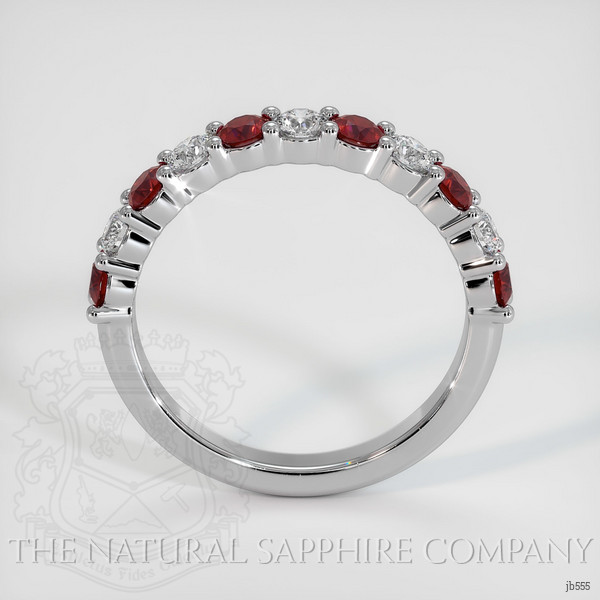 14K White Gold Ruby and Diamond Prong Wedding Band