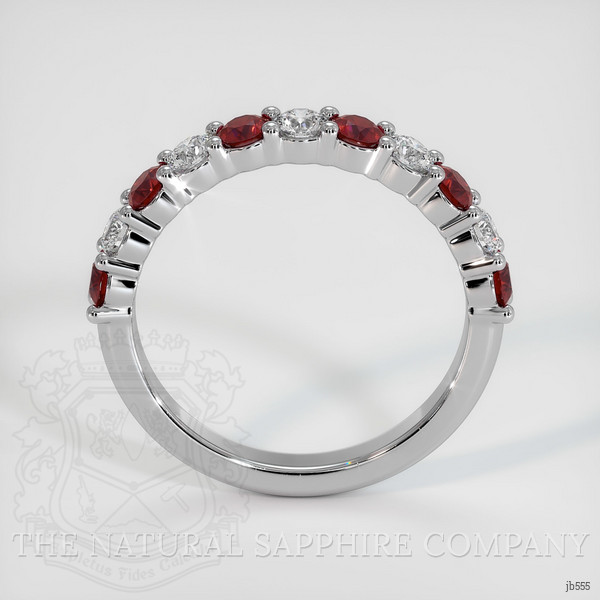 18K White Gold Ruby and Diamond Prong Wedding Band