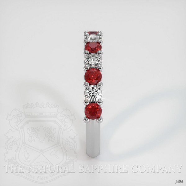 18K White Gold Ruby and Diamond Prong Wedding Band