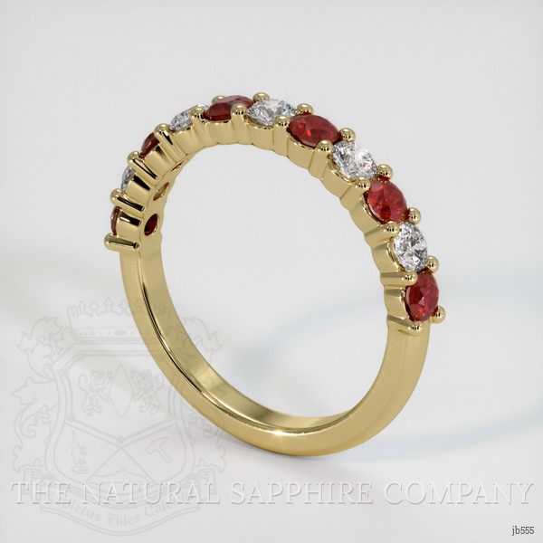 14K Yellow Gold Ruby and Diamond Prong Wedding Band