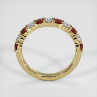 14K Yellow Gold Ruby and Diamond Prong Wedding Band Image