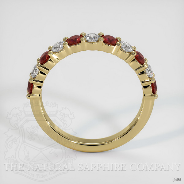 14K Yellow Gold Ruby and Diamond Prong Wedding Band