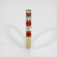 14K Yellow Gold Ruby and Diamond Prong Wedding Band Image