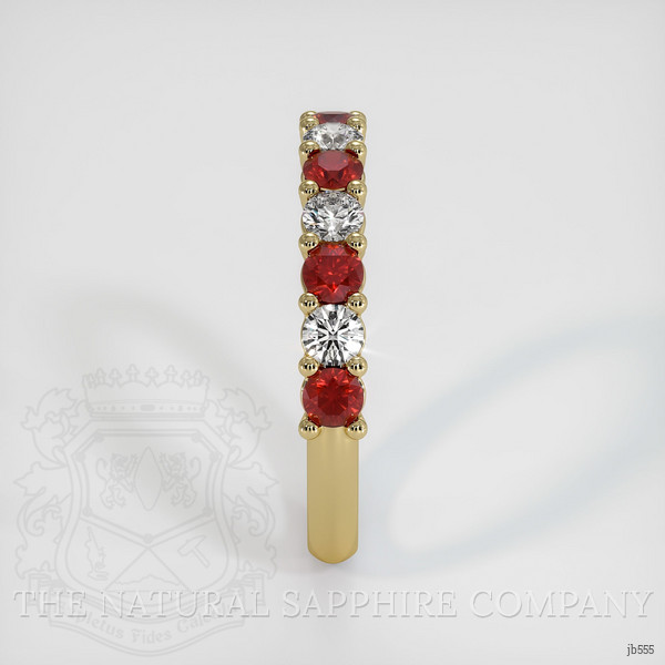 14K Yellow Gold Ruby and Diamond Prong Wedding Band