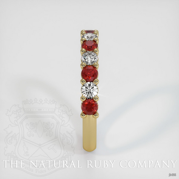 14K Yellow Gold Ruby and Diamond Prong Wedding Band