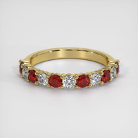 18K Yellow Gold Ruby and Diamond Prong Wedding Band Video