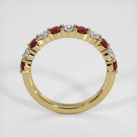 18K Yellow Gold Ruby and Diamond Prong Wedding Band Image