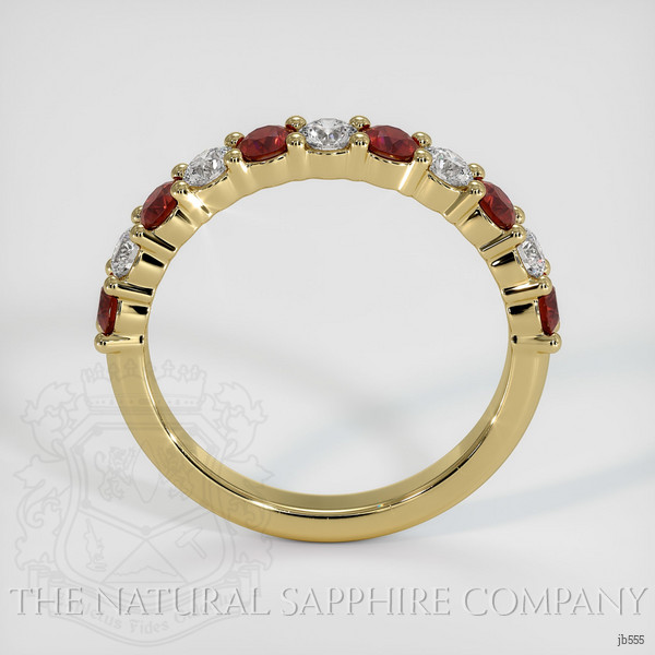 18K Yellow Gold Sapphire and Diamond Prong Wedding Band