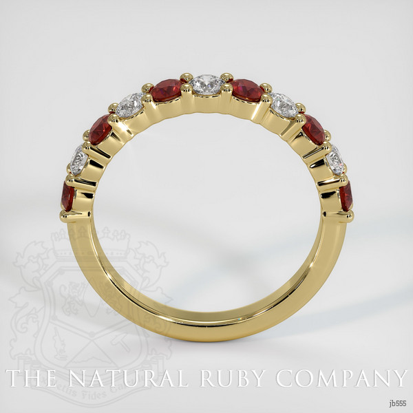 18K Yellow Gold Ruby and Diamond Prong Wedding Band