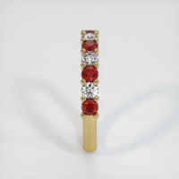 18K Yellow Gold Ruby and Diamond Prong Wedding Band Image