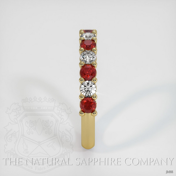18K Yellow Gold Ruby and Diamond Prong Wedding Band