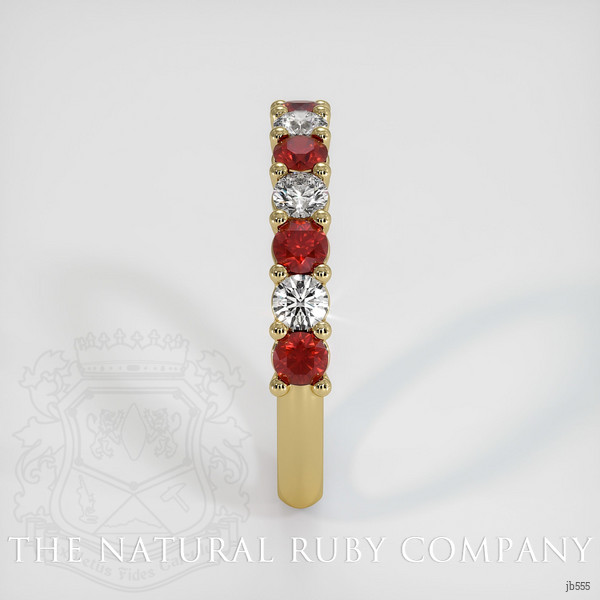 18K Yellow Gold Ruby and Diamond Prong Wedding Band