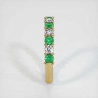 18K Yellow Gold Emerald and Diamond Prong Wedding Band Image