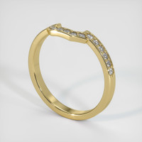 18K Yellow Gold Diamond Pave Wedding Band Image