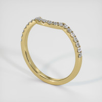 18K Yellow Gold Diamond Pave Wedding Band Image