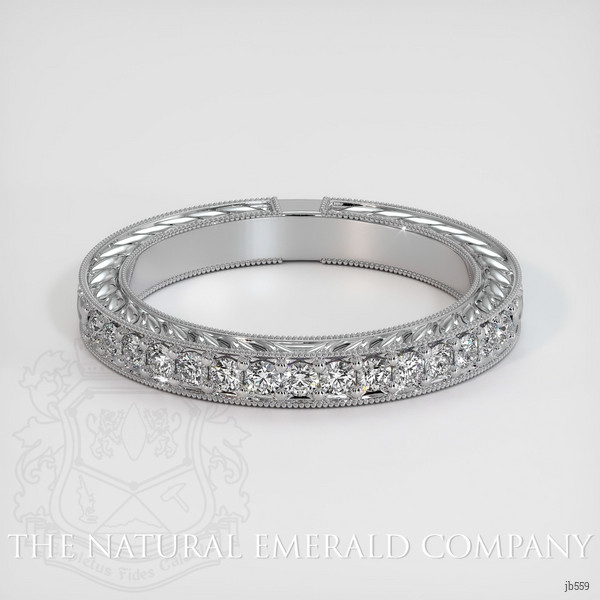 Platinum 950 Diamond Antique Style Wedding Band