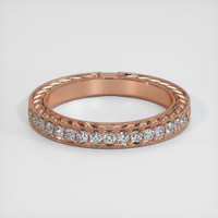 14K Rose Gold Diamond Antique Style Wedding Band Video