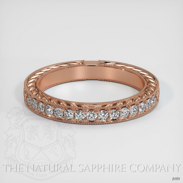 14K Rose Gold Diamond Antique Style Wedding Band