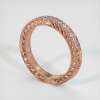 14K Rose Gold Diamond Antique Style Wedding Band Image
