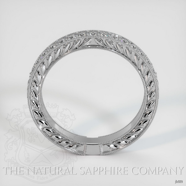 14K White Gold Diamond Antique Style Wedding Band