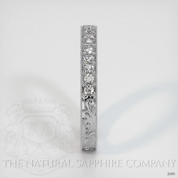 14K White Gold Diamond Antique Style Wedding Band