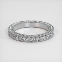 18K White Gold Diamond Antique Style Wedding Band Video