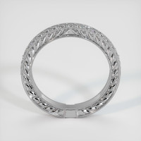 18K White Gold Diamond Antique Style Wedding Band Image