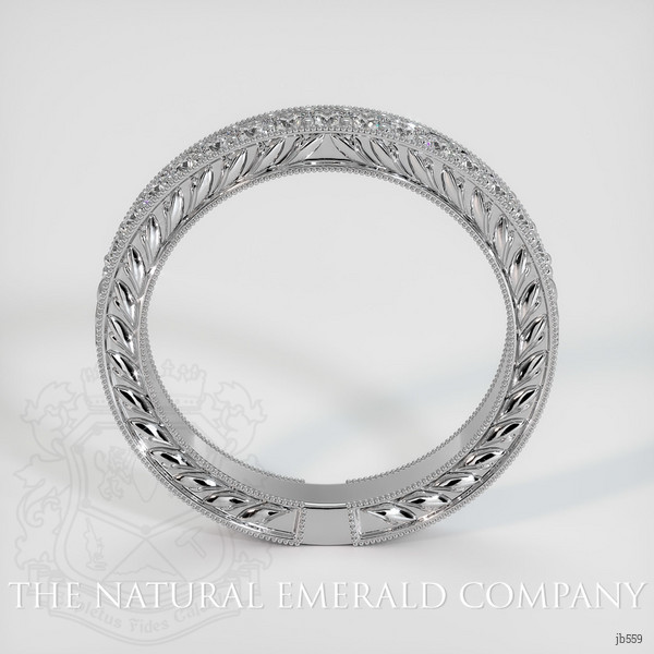 18K White Gold Diamond Antique Style Wedding Band