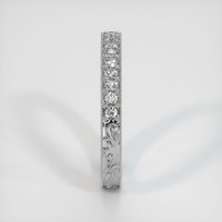 18K White Gold Diamond Antique Style Wedding Band Image