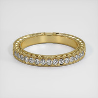 14K Yellow Gold Diamond Antique Style Wedding Band Video