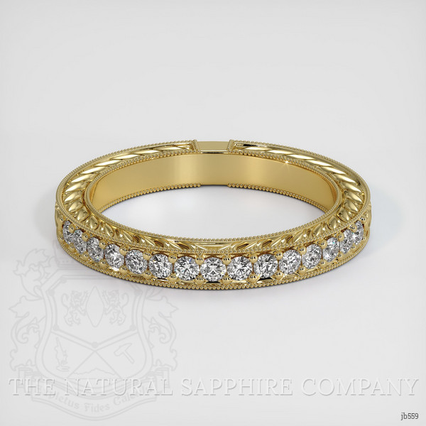 14K Yellow Gold Diamond Antique Style Wedding Band