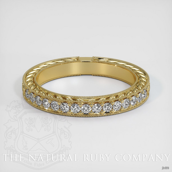 14K Yellow Gold Diamond Antique Style Wedding Band