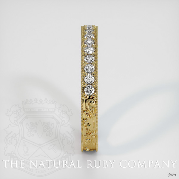 14K Yellow Gold Diamond Antique Style Wedding Band