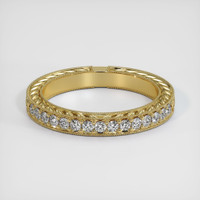 18K Yellow Gold Diamond Antique Style Wedding Band Video