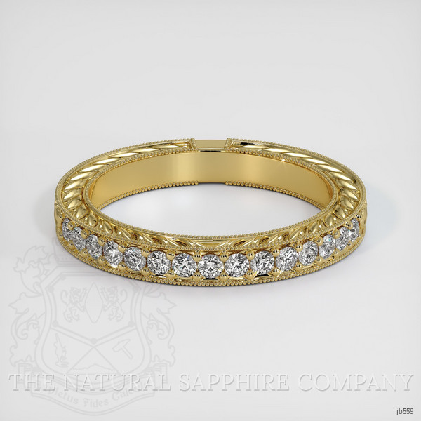 18K Yellow Gold Diamond Antique Style Wedding Band