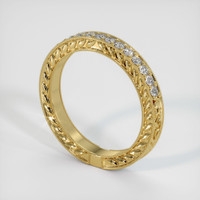 18K Yellow Gold Diamond Antique Style Wedding Band Image