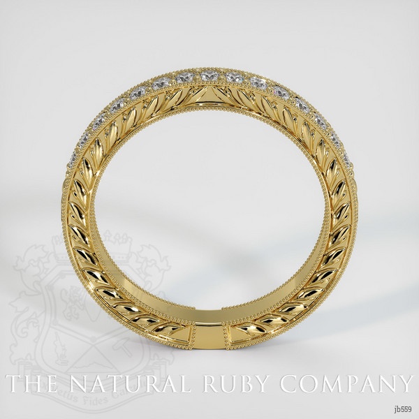 18K Yellow Gold Diamond Antique Style Wedding Band