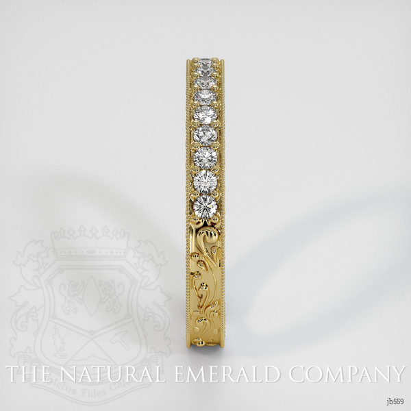 18K Yellow Gold Diamond Antique Style Wedding Band