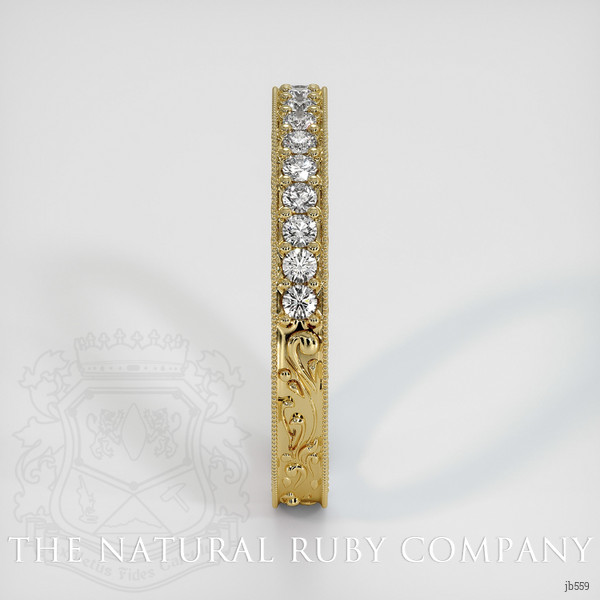 18K Yellow Gold Diamond Antique Style Wedding Band