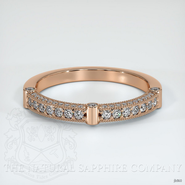 14K Rose Gold Diamond Antique Style Wedding Band